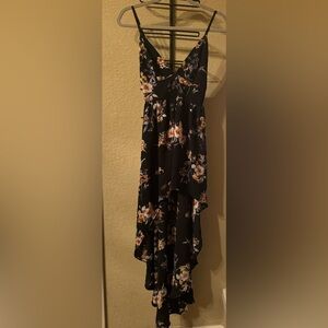Privy Black Floral High Low Dress